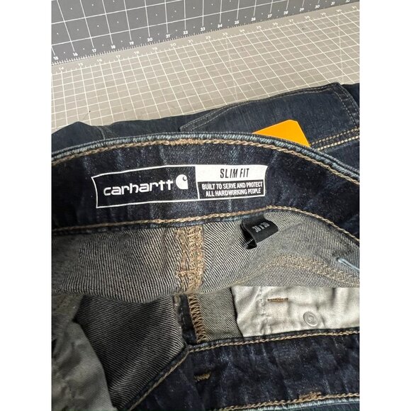 Carhartt Men's Rugged Flex Low Rise 5-Pocket Bootcut Jeans Slim Fit 36x30 Dark - Picture 7 of 8